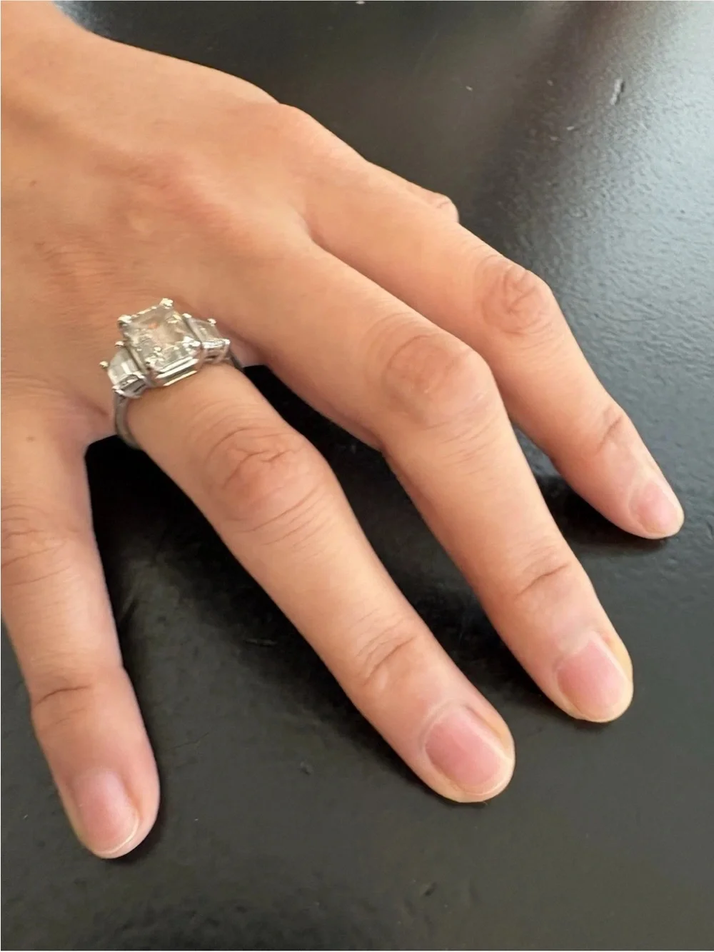 igi certified Emerald Cut Diamond 4.05 Carat Center Stone With Side Stones 14k